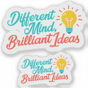 Sticker Différent esprit Idées brillantes Autisme TDAH