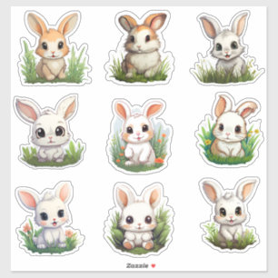 Sticker Différent Style Cute Bunny Custom-Cut Vinyl