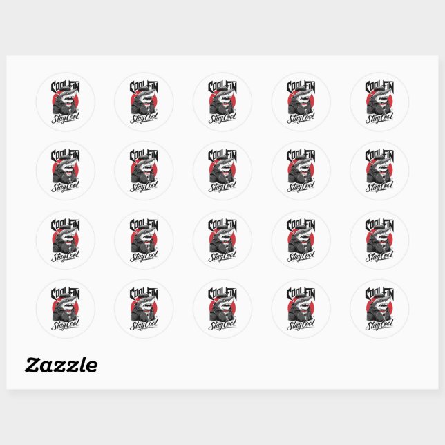 Sticker d'illustration cool Fin Shark (Feuille)