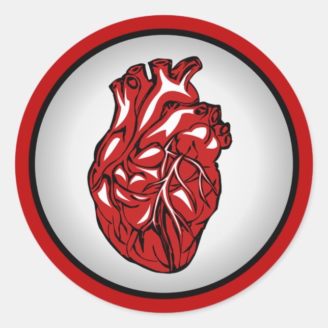Sticker d'illustration de l'anatomie du coeur huma (Devant)
