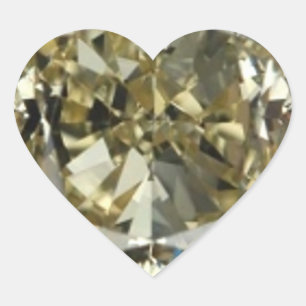 Sticker d'impression en diamant jaune coeur