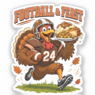 Sticker Dinde de football & festin