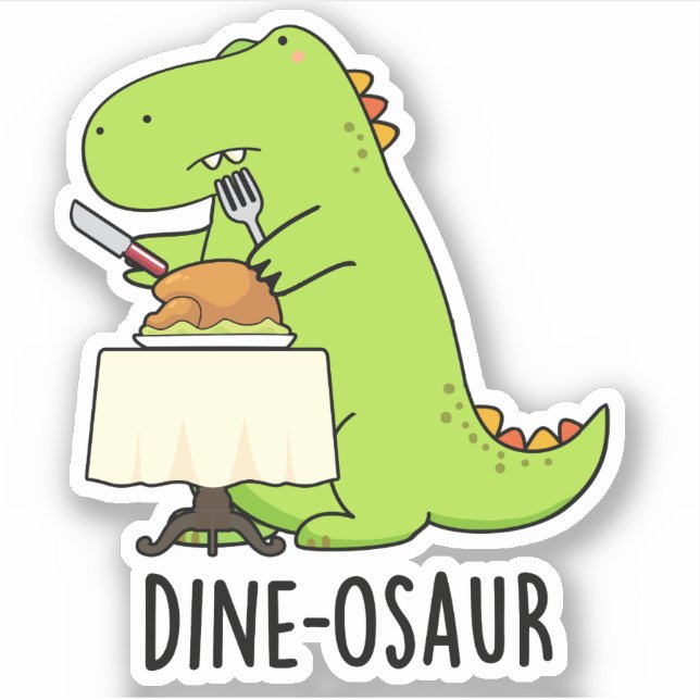 Sticker Dine-osaur Funny Dinosaur Pun (Devant)