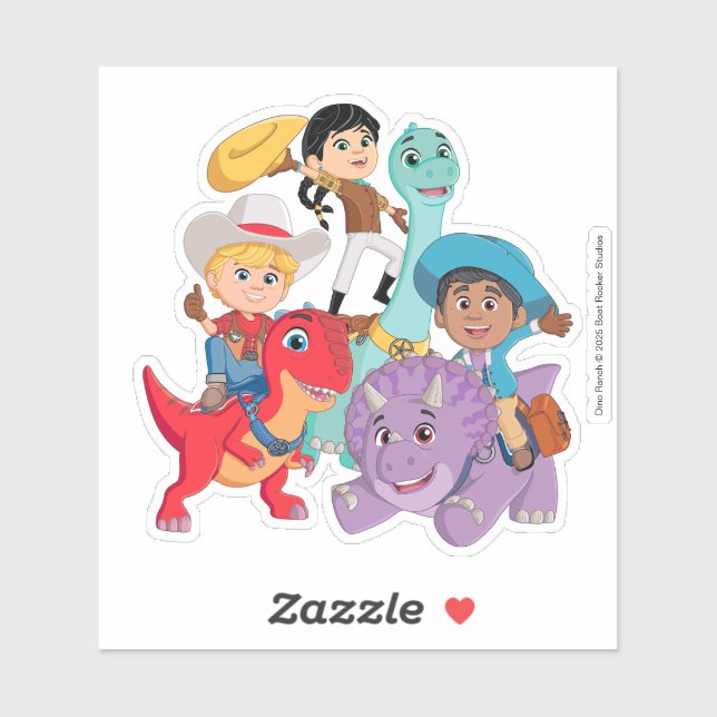 Sticker Dino Ranch Yee Haw ! (Feuille)