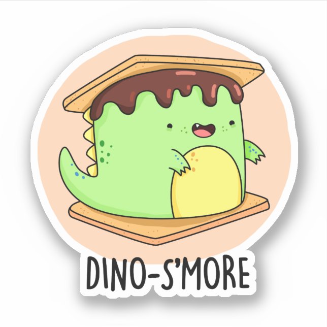 Sticker Dino-smore Dinosaure Dinosaure Smore Pun (Devant)