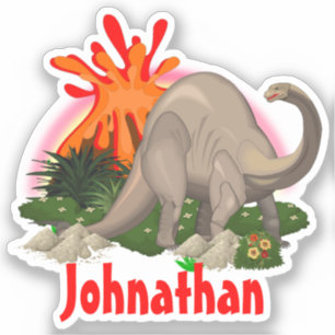 Sticker Dinosaur do-it-yourself nom dessin île volcan arc-