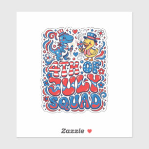 Sticker Dinosaur Kawaii Patriotique Meilleur Beau-père Jam