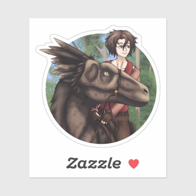 Sticker Dinosaur Rider (Feuille)