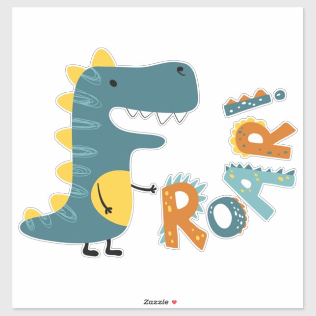Sticker Dinosaure Cute (Feuille)