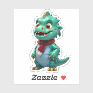 Sticker Dinosaure de Noël