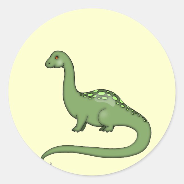 Sticker Dinosaure Vert Enfants (Devant)