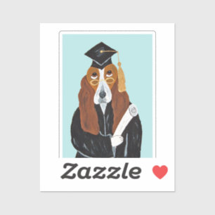 Sticker Diplômé Basset Hound