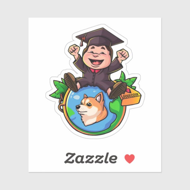 Sticker Diplôme de dogécine (Feuille)