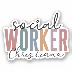 Sticker Diplôme de travailleur social personnalisé