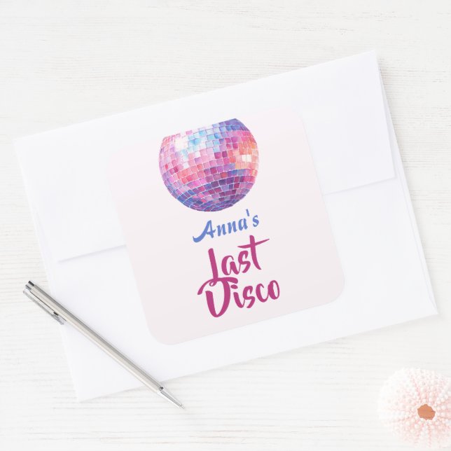 Sticker Disco Bachelorette Partie dernière (Enveloppe)