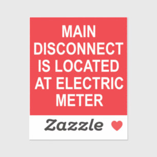 Sticker Disjoncteur Principal Situé au Compteur Électrique