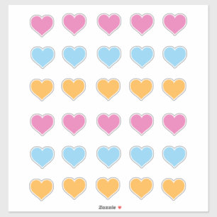 Sticker Distance sociale Couleur codée Rose Bleu Orange Co