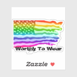 Sticker Distressed US Drapeau Arc-en-ciel - À Porter