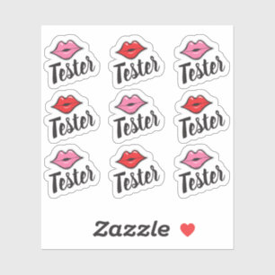 Sticker Distributeur Lipstick Tube Tester rose et rouge Ki