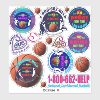 Sticker Dites NON aux drogues - Dites OUI au basket-ball!