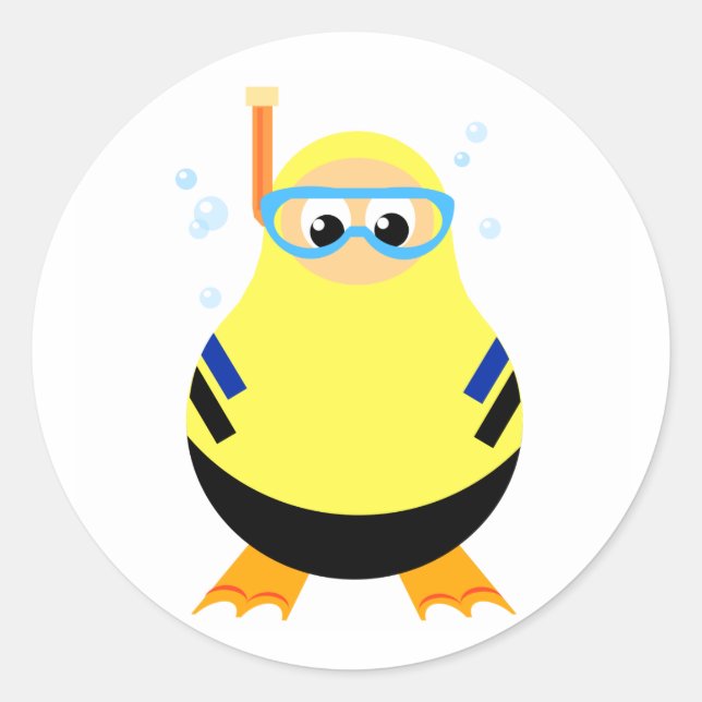 Sticker Diver Snorkel amusant (Devant)