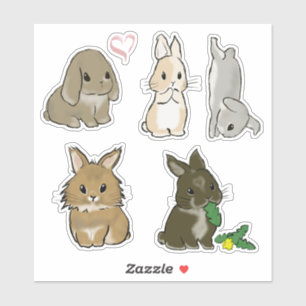 Sticker Divers lapins doux
