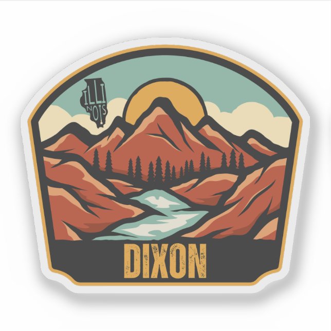 Sticker Dixon, Illinois (Devant)