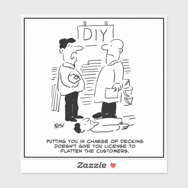Sticker DIY Hardware Store Decking Department. Funny (Feuille)
