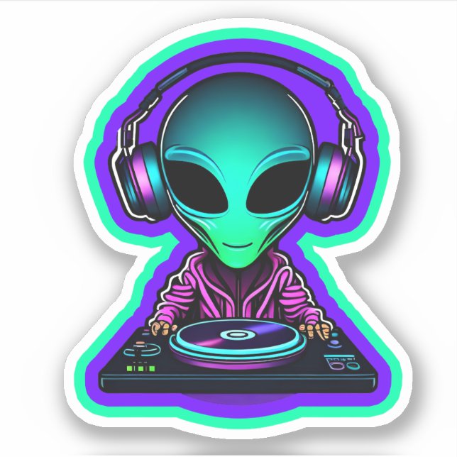 Sticker DJ Alien (Devant)