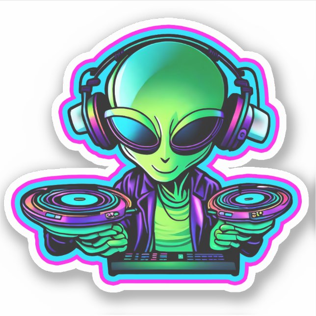 Sticker DJ Alien (Devant)