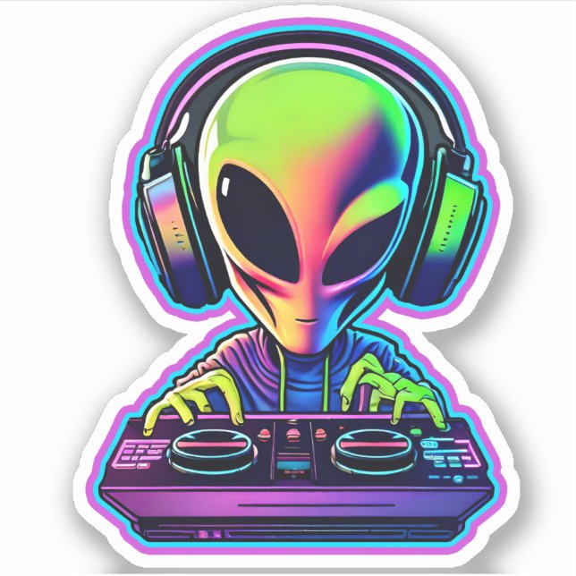 Sticker DJ Alien (Devant)
