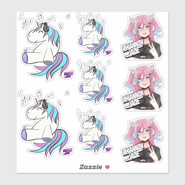 Sticker DJ Rhiannon Jade logo pack vinyle autocollant/deca (Feuille)