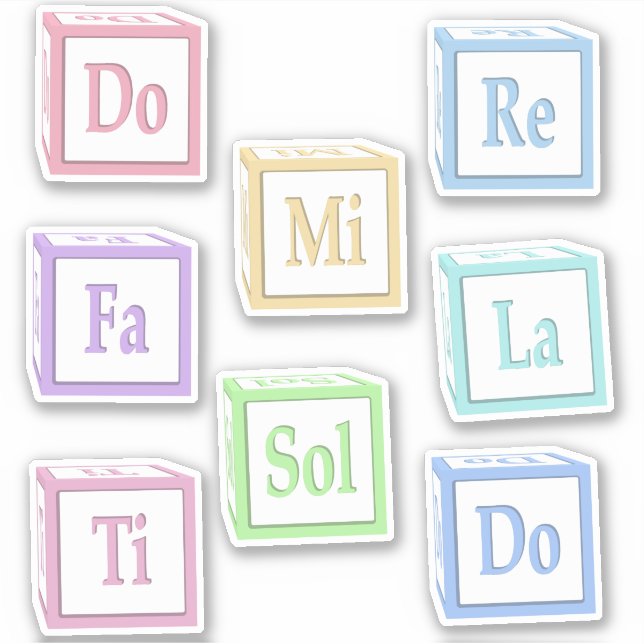 Sticker Do Re Mi Fa Sol La Ti Solfege Musical.Blocs Bébés (Devant)