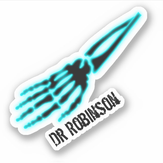 Sticker Docteur Blue Xray Squelette Os mains (Devant)