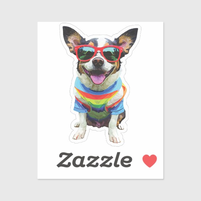 Sticker dog cool (Feuille)