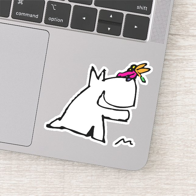 Sticker Doggy avec Doodle libellule (Détail)