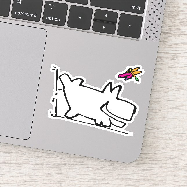 Sticker Doggy avec Dragonfly profiter de P Doodle (Détail)