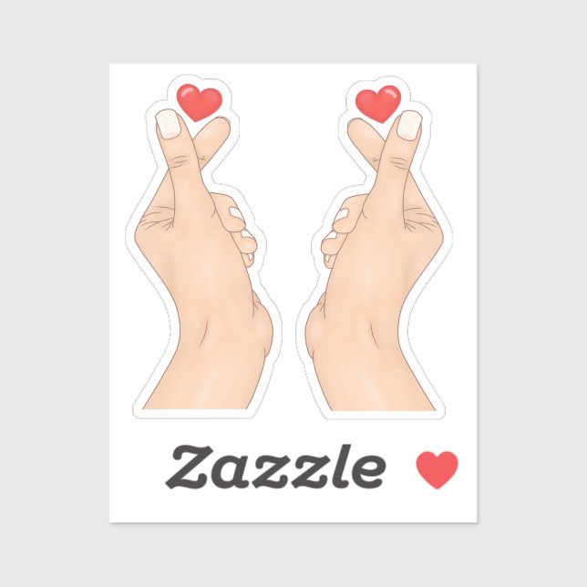 Sticker Doigts du coeur du doigt (Feuille)