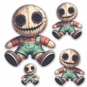 Sticker Doll Rag déplaisant dessin animé garçon art sombre