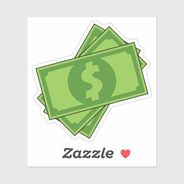 Sticker Dollar de l'argent du dessin (Feuille)