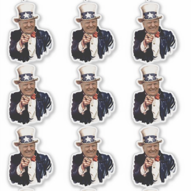 Sticker Donald Trump 2020 Oncle Sam (Devant)