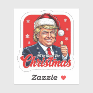 Sticker Donald Trump Christmas Santa Claus Art
