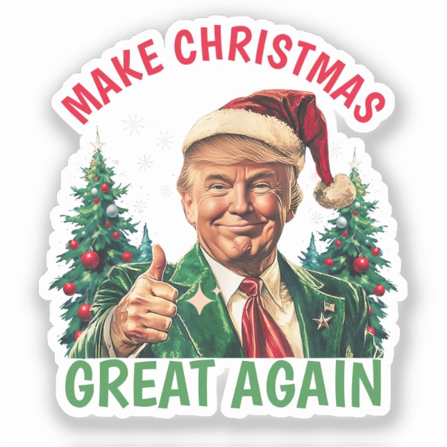 Sticker Donald Trump Le Père Noël Rendre Noël magnifique (Recto)