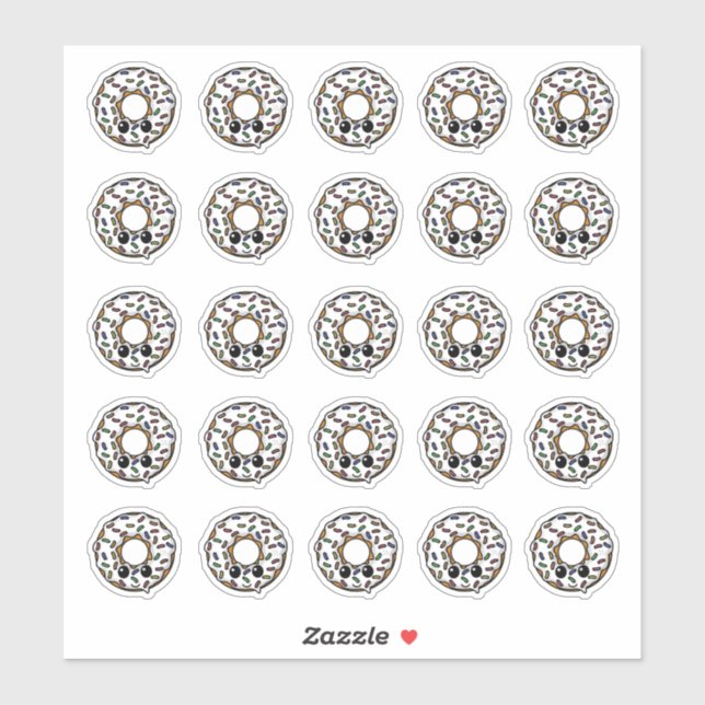 Sticker Donut avec givrage et arrosage (Feuille)
