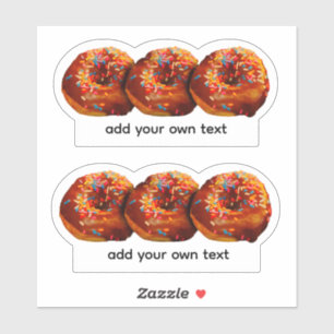 Sticker Donuts avec paillettes Ajoutez votre propre texte 