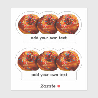 Sticker Donuts With Sprinkles Add Your Own Text Custom 