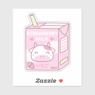 Sticker Doodle en paquets de lait de fraise cuite