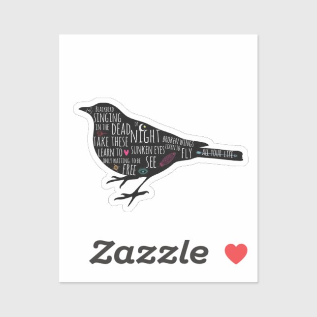Sticker Doodles Blackbird (Feuille)
