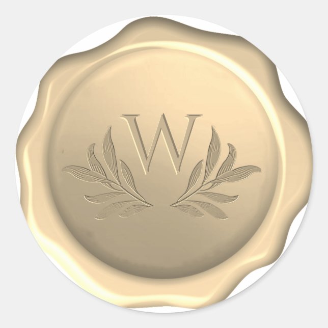 Sticker d'or Monogramme Feuille de cire (Devant)