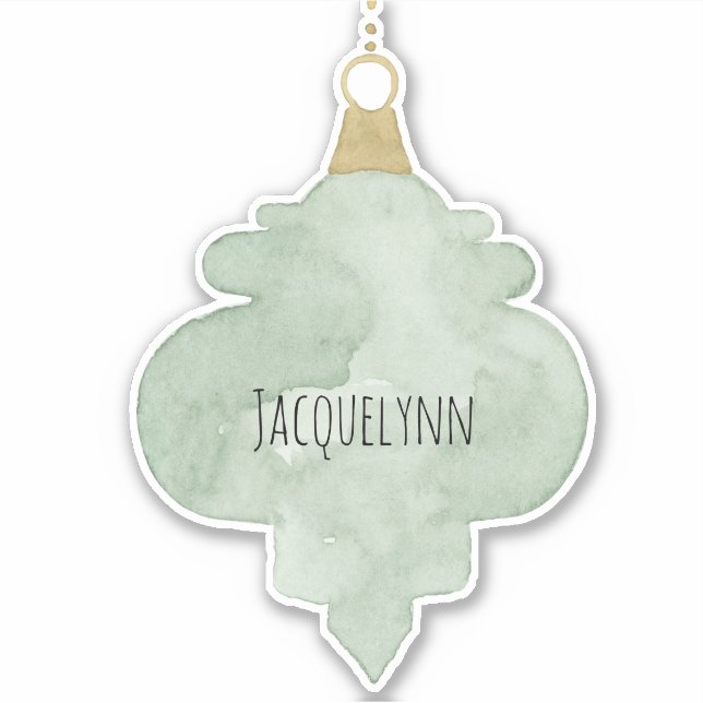 Sticker d'ornement de Noël Aquarelle (Devant)